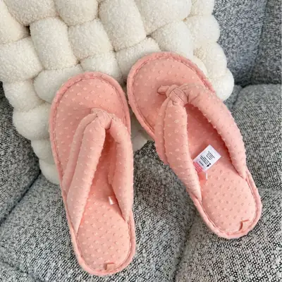 Summer women's flip-flops cotton jersey jacquard angle home heating room slippers