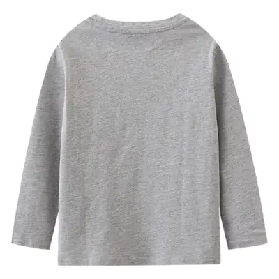 Boys T-shirt Giraffe Rhino Truck Print Gray Casual