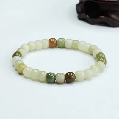 Multi-Gemstone Clear Water Old Style Bead Bracelet for Women