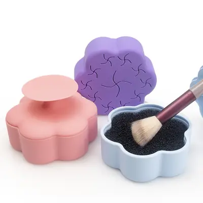 Pink Silicone Makeup Brush Drying Rack
