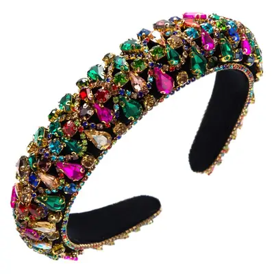 European & American New Super Flash Rhinestone Headband with Full Diamond Wide Brim
