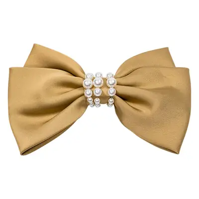 2024 New French Satin Pearl Bow Hairpin for Women
