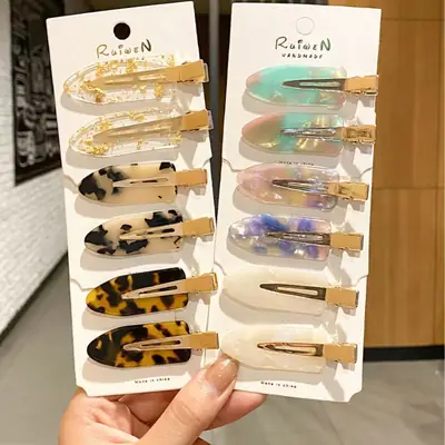 Sweet Gold & Brown Seamless Hair Clips for Women