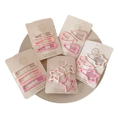 Cute Pink Star Hair Clips for Girls