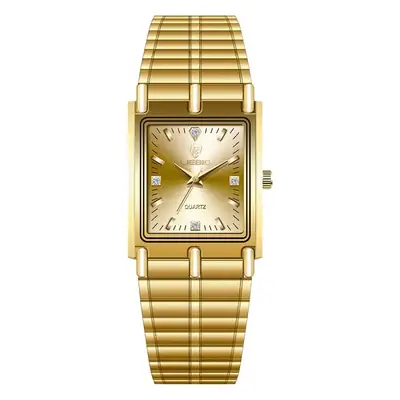 Liebig Women's Black Square Watch with Diamond Encrusted Steel Band