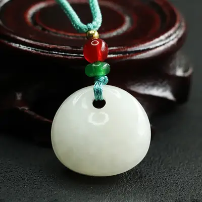 White Jade Princess Buckle Pendant for Women