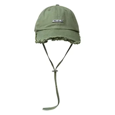 Women's Green Printed Baseball Cap with Windproof Rope