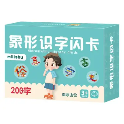 Children's Pictographic Letter Cards 200 Chinese 3-6Y