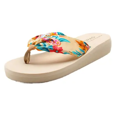 Women's Flip-Flops Summer Thick-Soled Non-Slip Bohemian Flip-Flops Sandals Mid-Heel Fashion Trendy Beach Shoes Wholesale