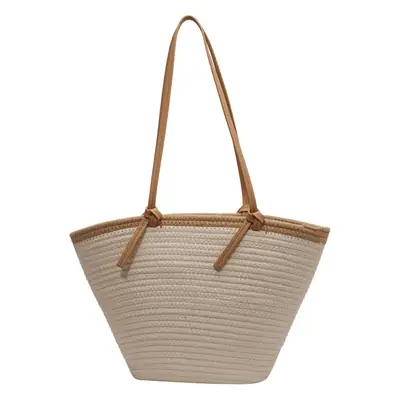 Women's Straw Shoulder Bag Beige Korean Style