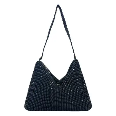 2023 Summer Women's Distinctive Black Knitted Shoulder Bag