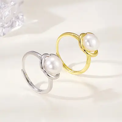 Women's French Retro Flower Ring Silver Plated
