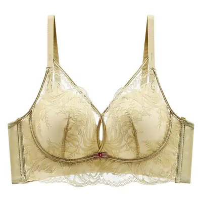 Small Chest Gathered Big Thickened Steamed Bread Cup Hollow Lace Underwear Comfortable Soft Beautiful Chest No Steel Ring Sexy Bra