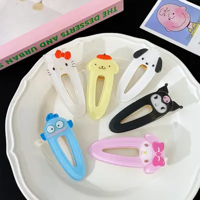 Pink Bow Hairpin Clip for Girls Heart Bangs