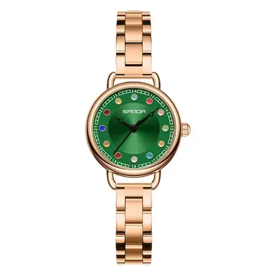 Sanda Birthstone Women's Quartz Watch Brown Leather Band