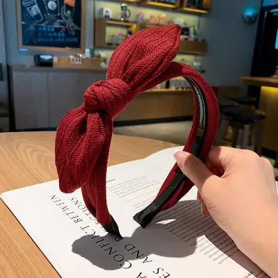 Korean Style Bow Headband with Toothed Anti-Slip Design