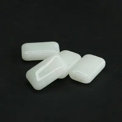 Aiyu Natural Hetian Jade Square Pendant Peace Pendant