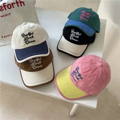 Vintage Sanding Cotton Baseball Caps Women's Big Head Couple's All-match