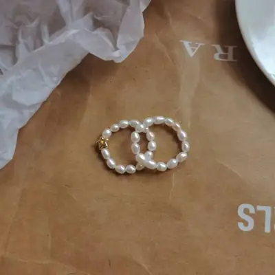Natural Freshwater Pearl Ring for Women 3-4mm