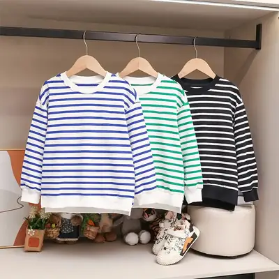 Boys Striped Sweatshirt 2026 Autumn Long Sleeve
