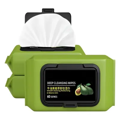 Disposable Makeup Remover Wipes Green Portable Face Towel