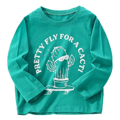 Children's Blue Dino Graphic Long Sleeve T-Shirt