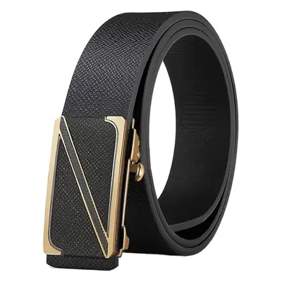 High-end Men's Genuine Leather Toothless Belt with Automatic Buckle
