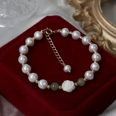 Luxury Pearl & Jade Bracelet for Women