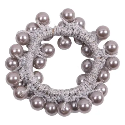 Black Pearl Hair Ring Ponytail Ball Head Hair Rope