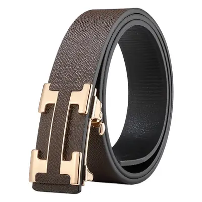 Men's Black Leather Belt with Silver Buckle