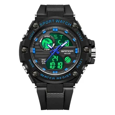 Sanda Dual Display Waterproof Men's Watch