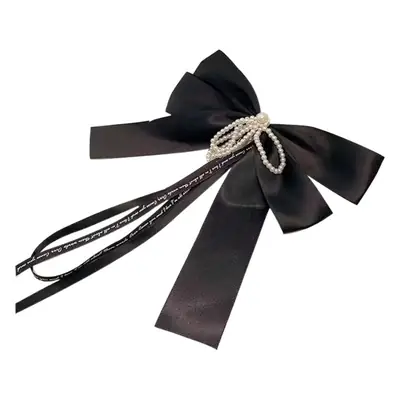 Pearl Bow Hairpin Women's Back of Head Ribbon Clip