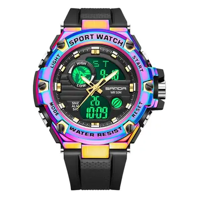 Sanda Watch Foreign Trade Multifunctional Men's Tiktok Live Popular Steel Luminous Waterproof Sports Wristwatch Men's Watch