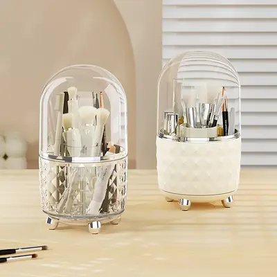 Transparent Gold Makeup Brush Storage Rack 122x150mm