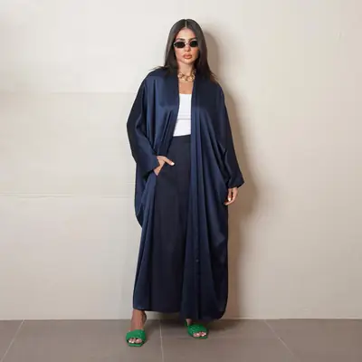 Long Women's Casual Robe Bright Soft Comfortable Minimalist Abaya