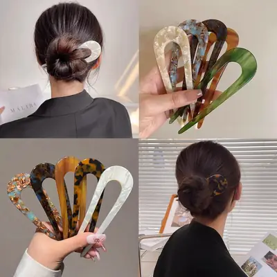 Korean U-Shaped Acrylic Hairpin Clip for Women