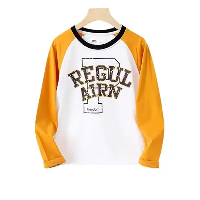 Kids Regal Print Long Sleeve T-Shirt White Blue