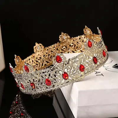 Men's Golden Crown Headdress for Birthday & Stage Use