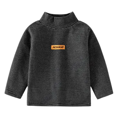 Blue Korean Boys Hoodie 2023 Winter Thickened High Collar