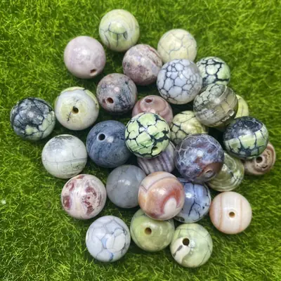 Agate Color Cream Balls 16mm Loose Beads