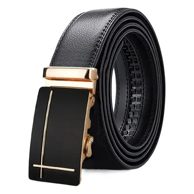 Men's Light Blue Genuine Leather Belt with Automatic Buckle