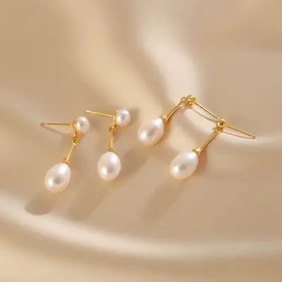 Elegant Pearl Earrings for Women French Design