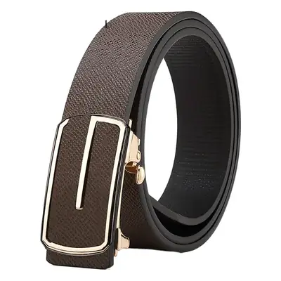 Men's Automatic Buckle Belt with Cowhide Strap