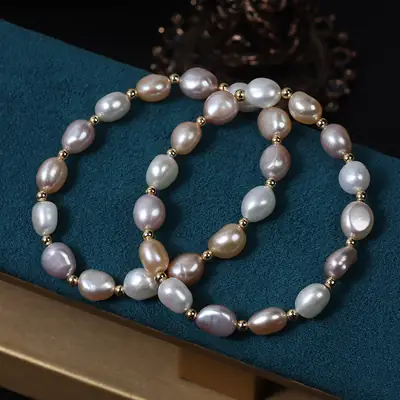Nude Pearl Bracelet Baroque Retro Design