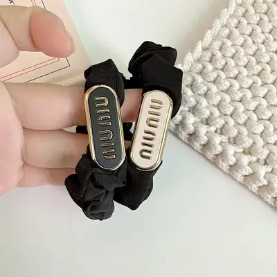 Black Gold Niu Letter Hair Tie for Women