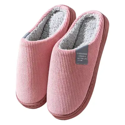 Autumn and Winter Cotton Slippers for Women and Couples, Home Leisure Indoor Thick-Soled Non-Slip Plush Slippers for Men