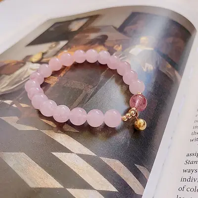 Heart Pink Crystal Bracelet for Women