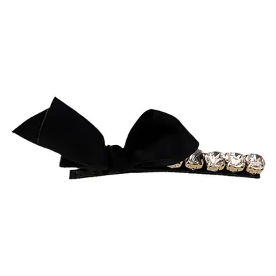 Korean Style Rhinestone Black Bow Hairpin Clip