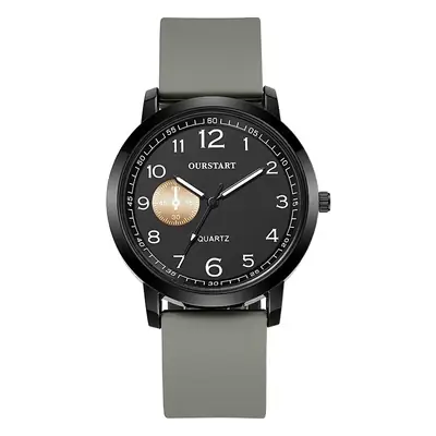 Unisex Silicone Quartz Watch Black 48Hr Display