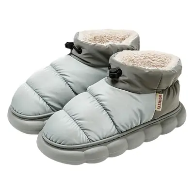 Autumn and Winter Couple's Waterproof Thick Soft Bottom Cotton Slippers Women's Bag Heel Moon Shoes Warm Indoor Home and Wearing for Men